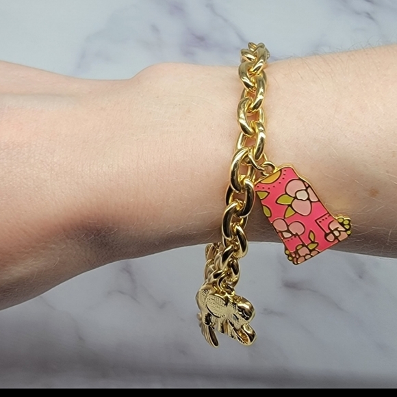 NWOT Lilly Pultzier 💖 Charm Bracelet with 6 charms!! ADORBS! - Picture 12 of 15